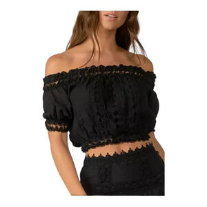 🤍 Elan Off The Shoulder Lace Top‎ Short sleeve
Elastic waist- Medium